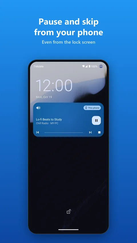 Pause and skip from the lock screen