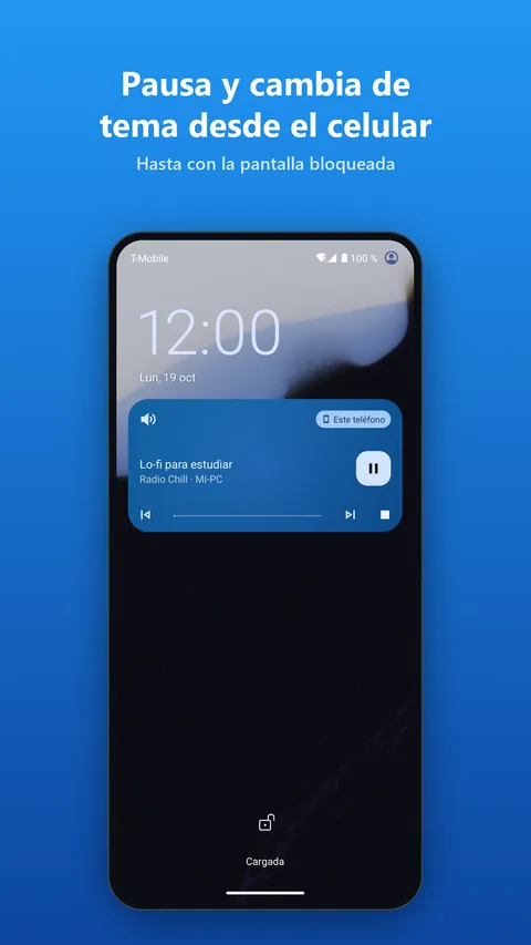 Pausa y cambia de tema desde la pantalla de bloqueo